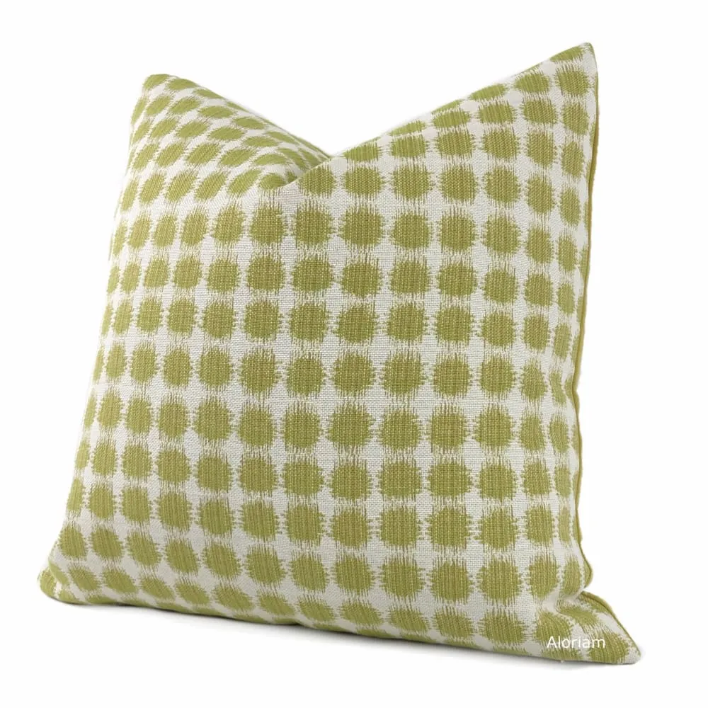 Setro Lemongrass Green Dots on Cream Pillow Cover