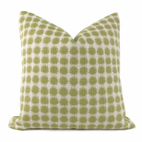 Setro Lemongrass Green Dots on Cream Pillow Cover