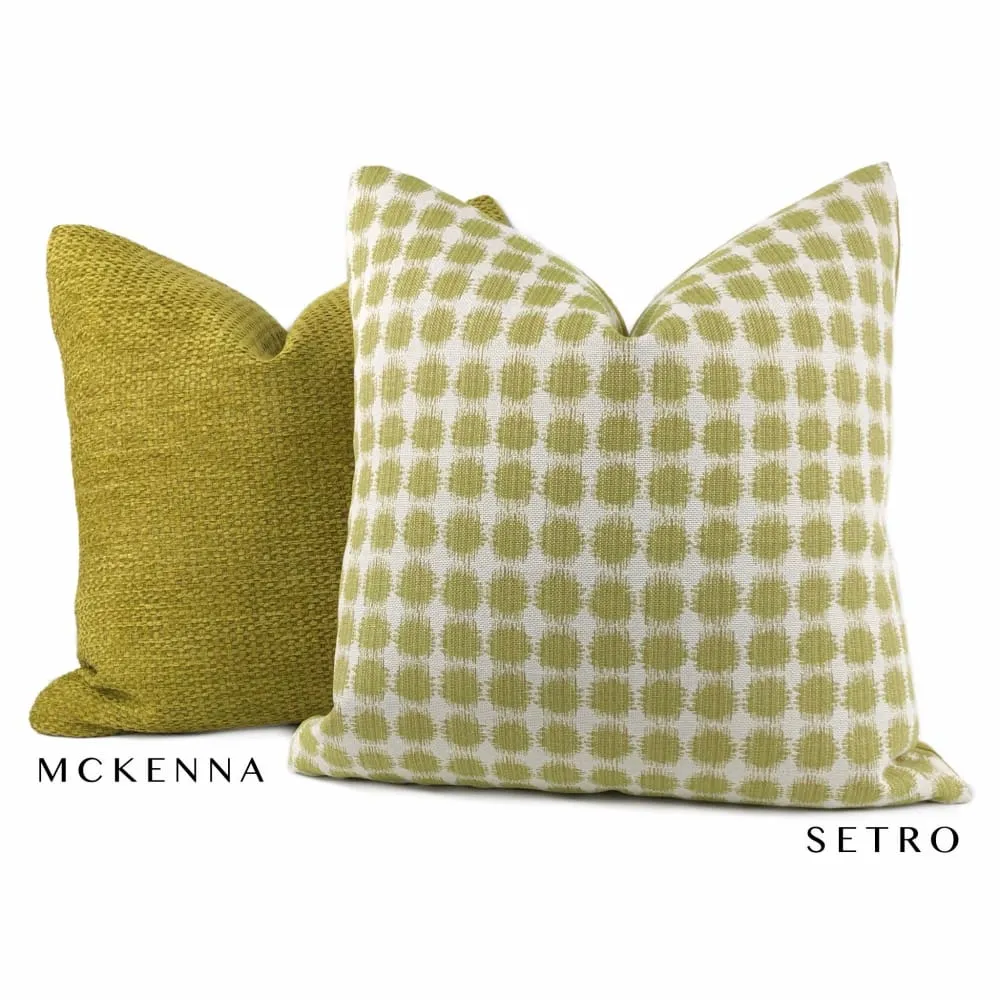 Setro Lemongrass Green Dots on Cream Pillow Cover