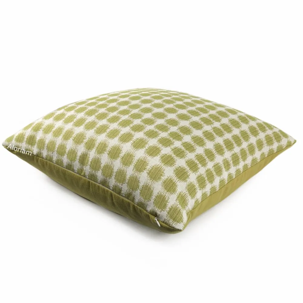 Setro Lemongrass Green Dots on Cream Pillow Cover