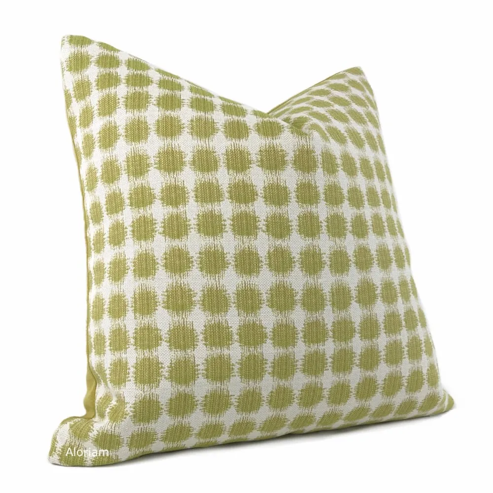 Setro Lemongrass Green Dots on Cream Pillow Cover