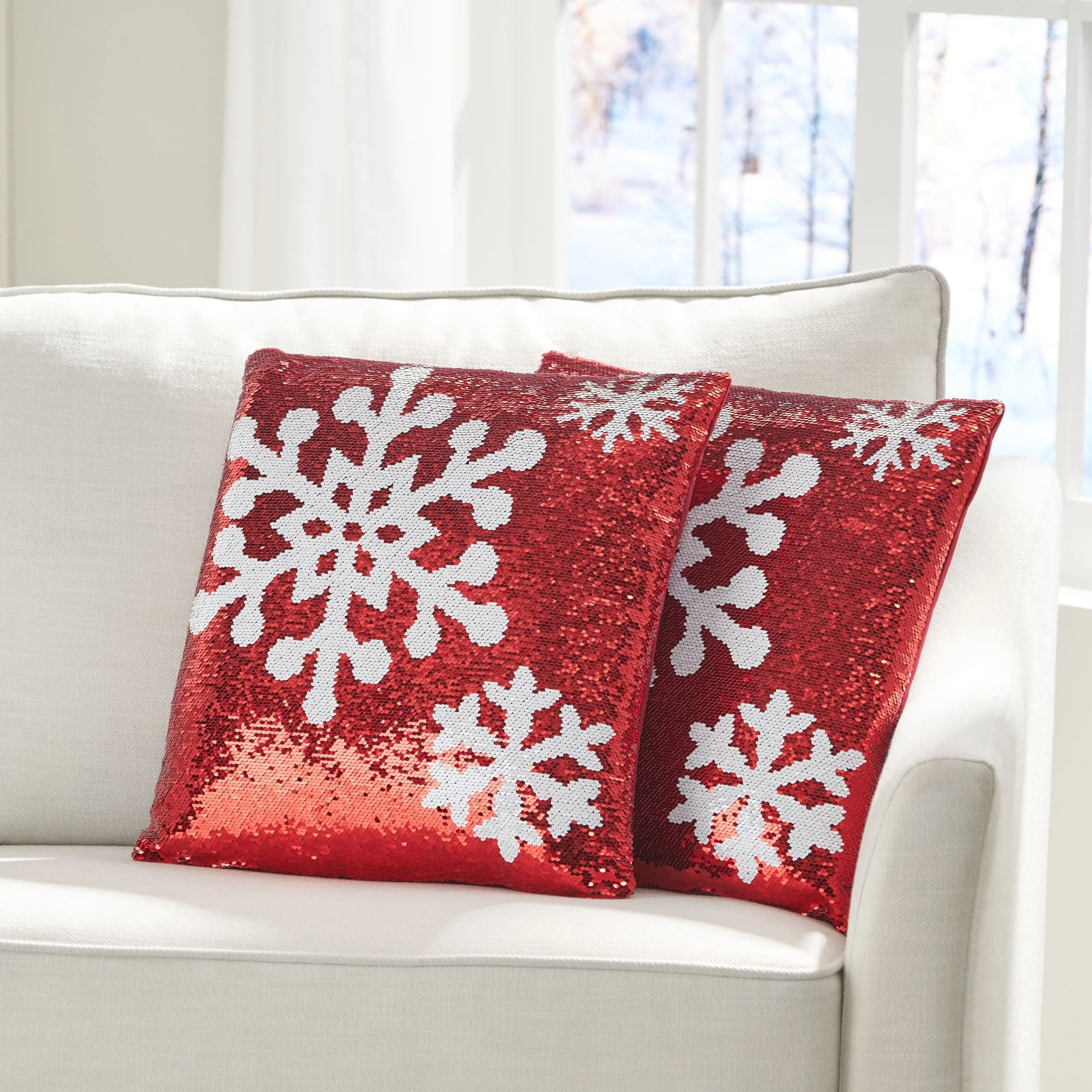 Sherard Glam Sequin Christmas Throw Pillow Cover