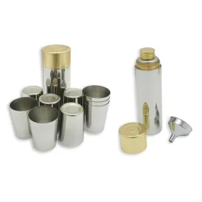 Shotgun Cartridge Hip Flask & Stirrups Cups Set