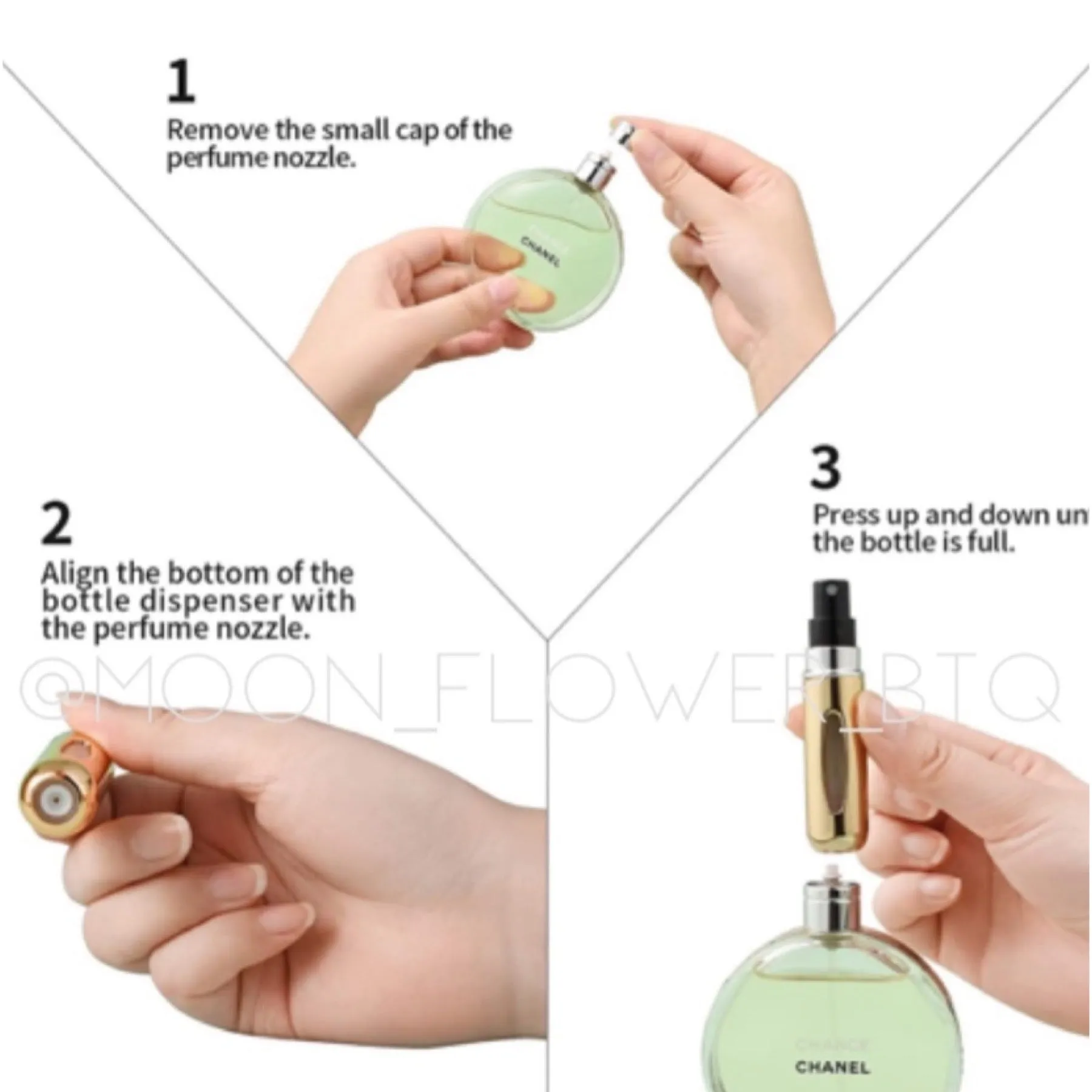 Silver Refillable Perfume Spray Atomizer