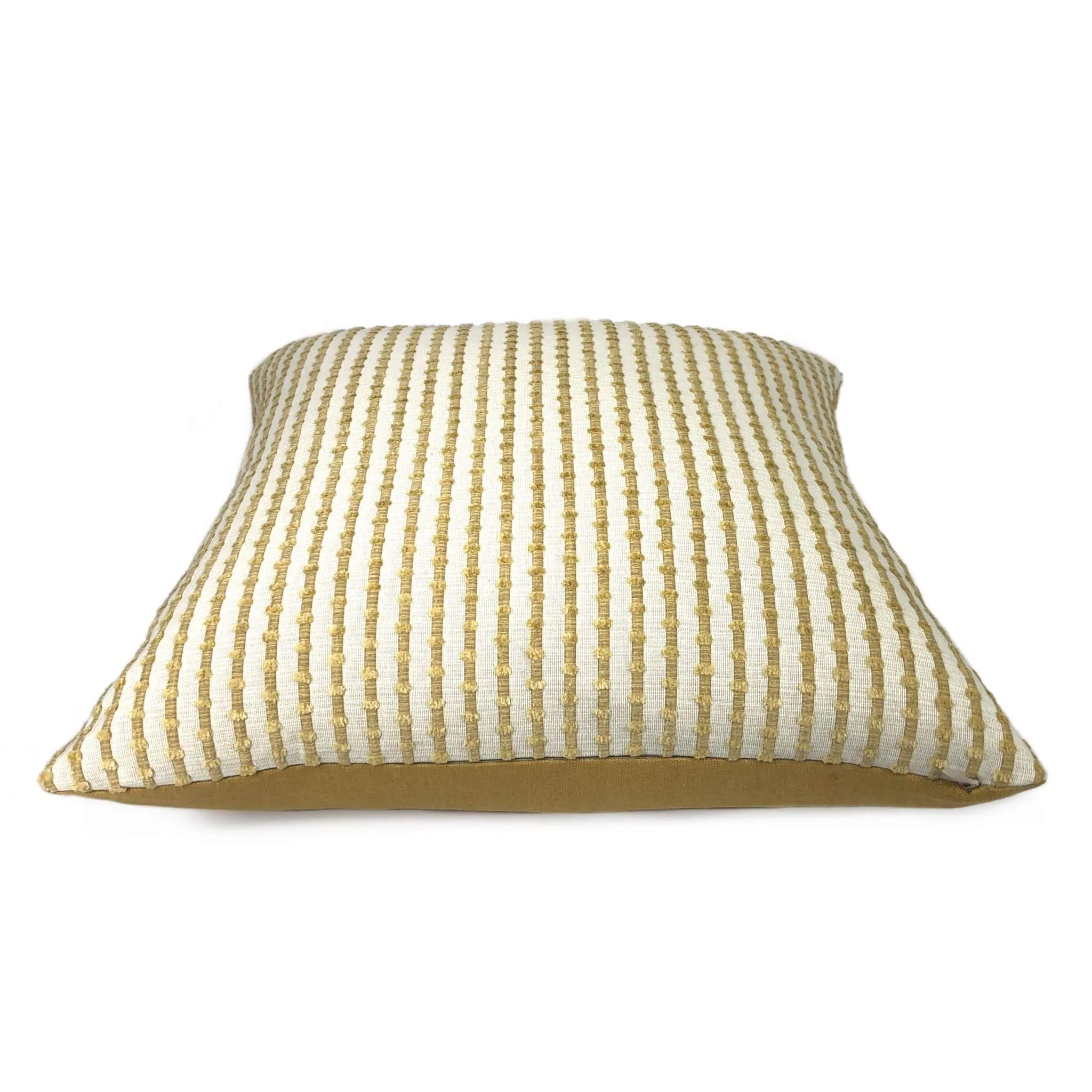 Sinclair Cream & Wheat Embroidered Textured Stripe Pillow Cover (Kravet fabric by the yard available)