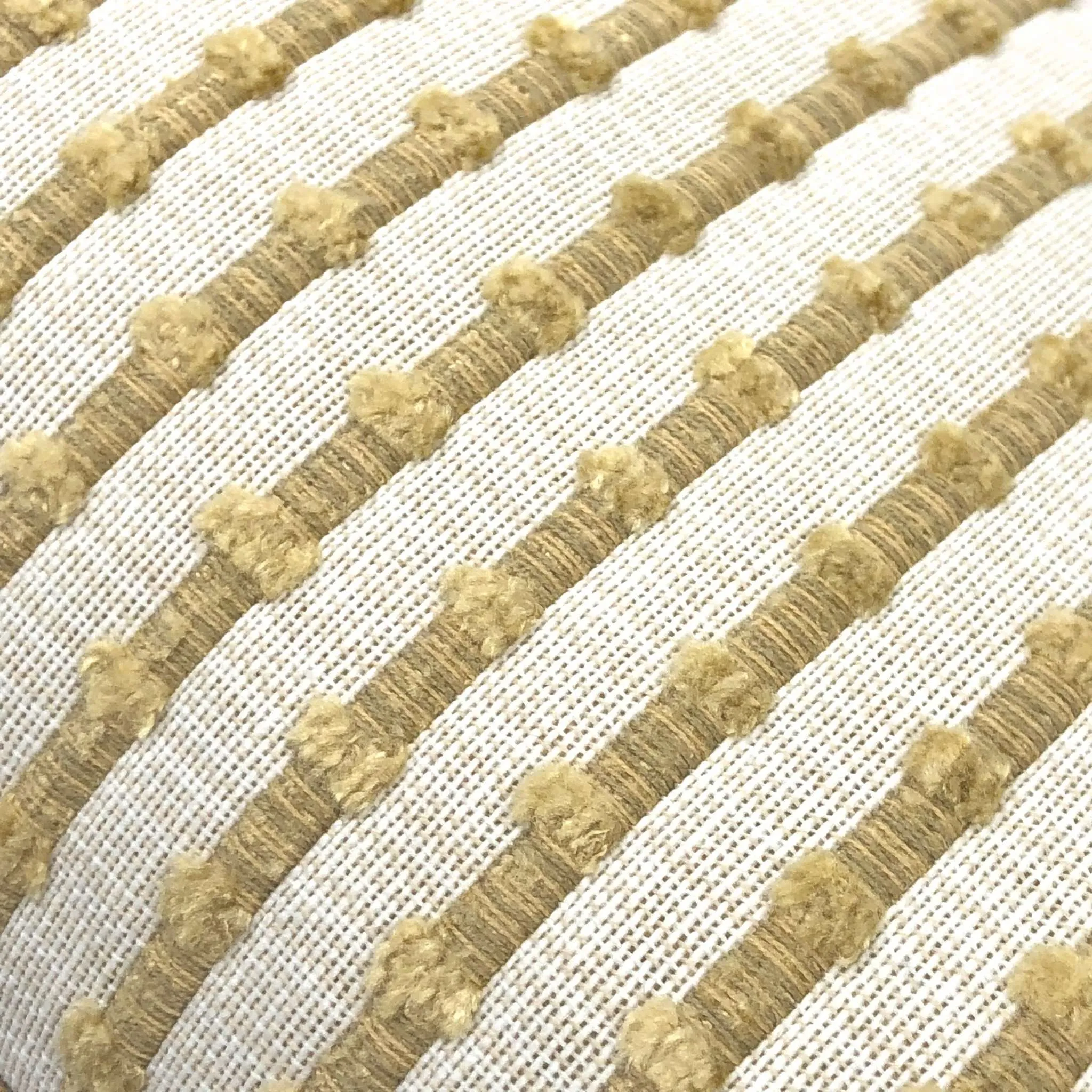 Sinclair Cream & Wheat Embroidered Textured Stripe Pillow Cover (Kravet fabric by the yard available)