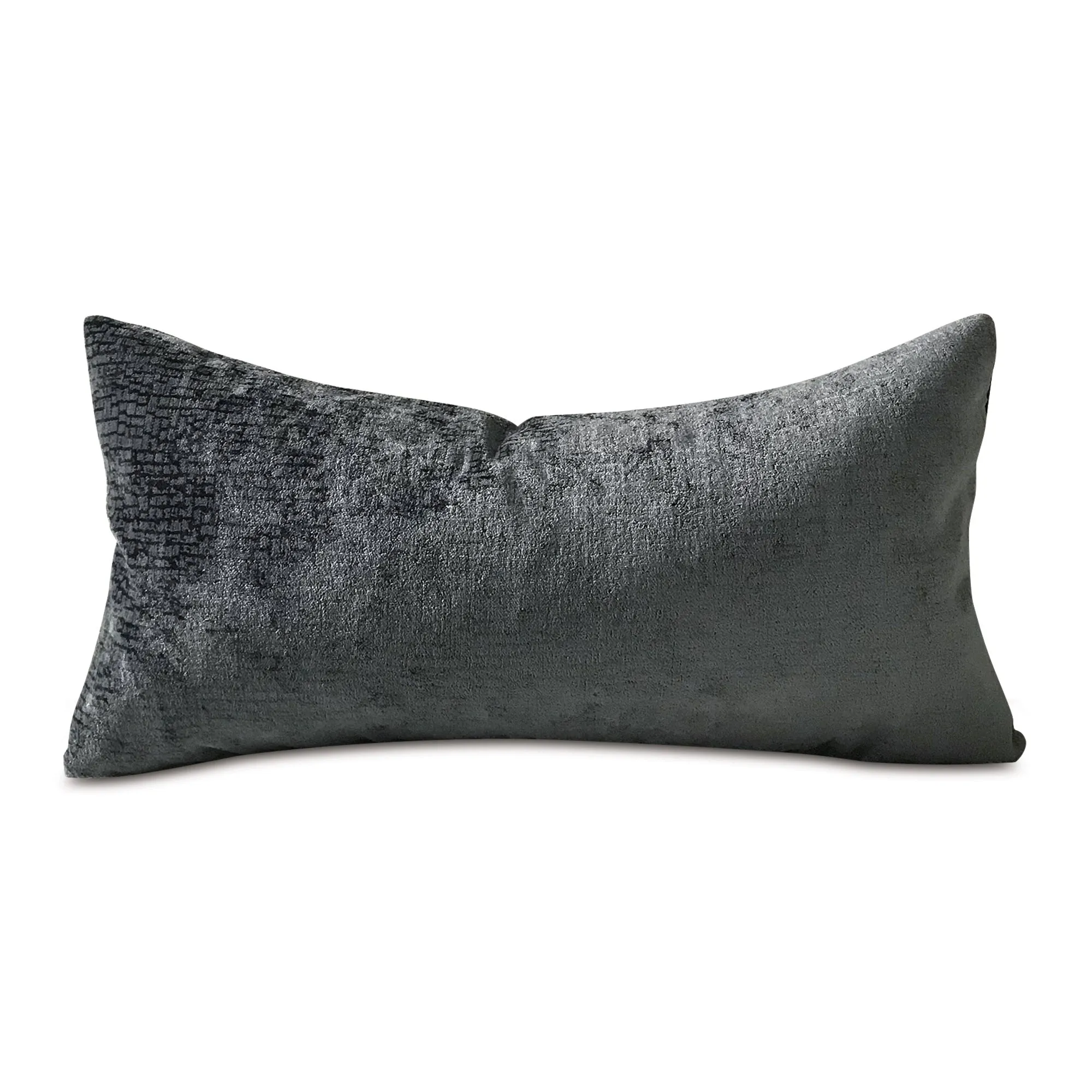 Slate Textured Velvet Lumbar Pillow Cover 11x21