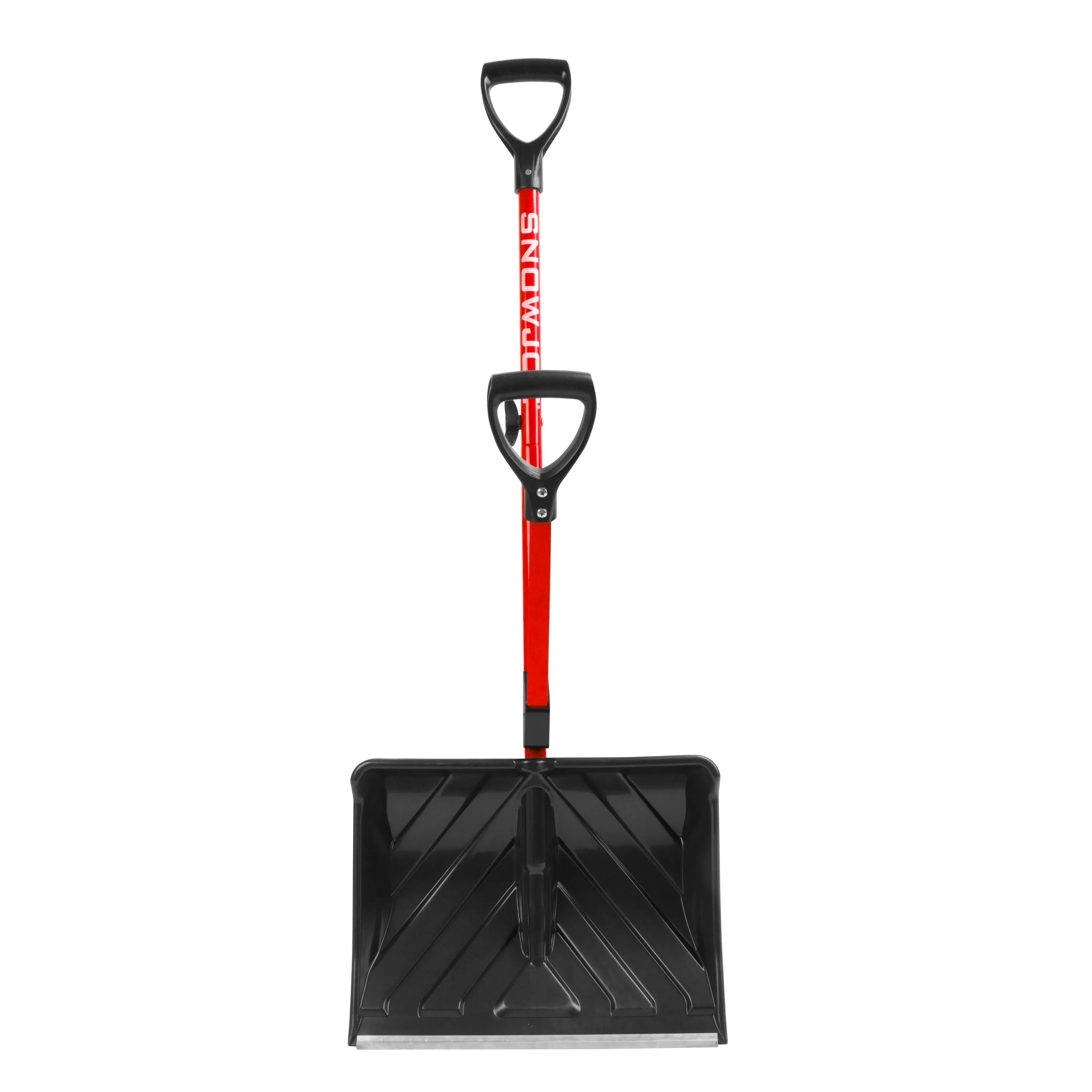 Snow Joe SJ-SHLV01-RED Shovelution Strain-Reducing Snow Shovel | 18-Inch | Spring Assisted Handle (Red)