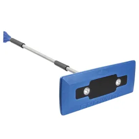 Snow Joe SJBLZD-LED 4-In-1 Telescoping Snow Broom   Ice Scraper | 18-Inch Foam Head | Headlights (Blue)