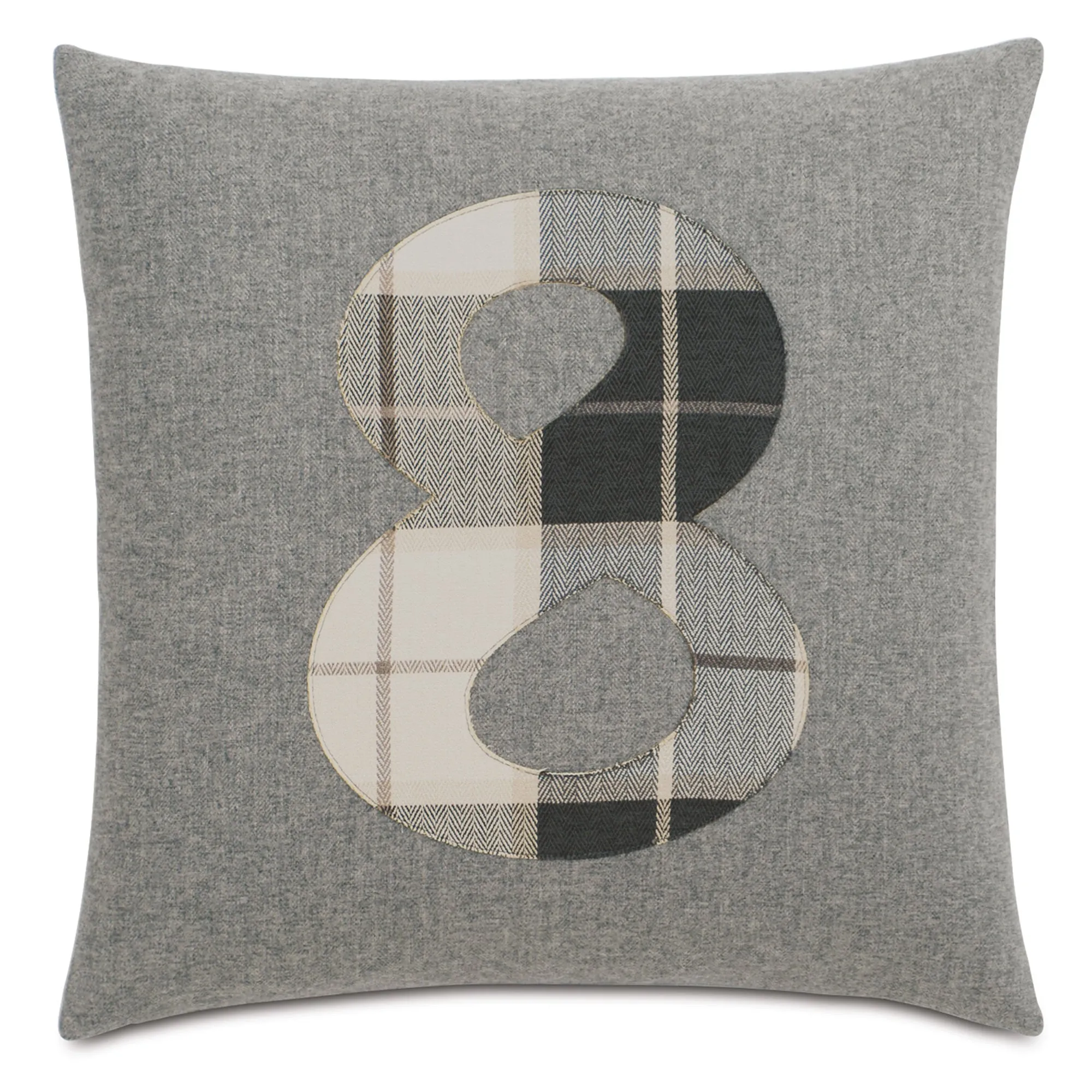 Solid Number "8" Laser Cut Appliqué Decorative Pillow 20" x 20"