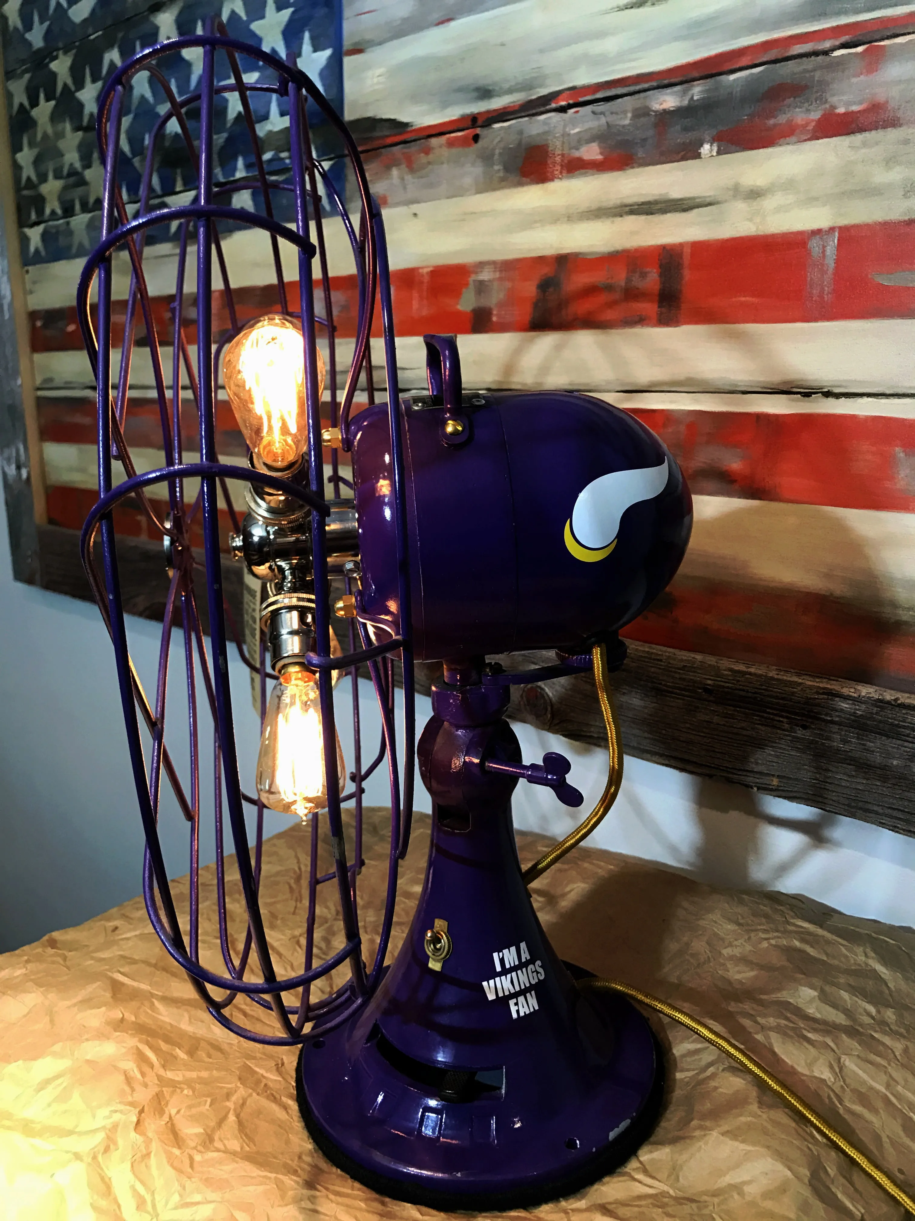 Steampunk Industrial / 1940's Emerson Electric Fan Lamp / Vikings / Lamp #dc23