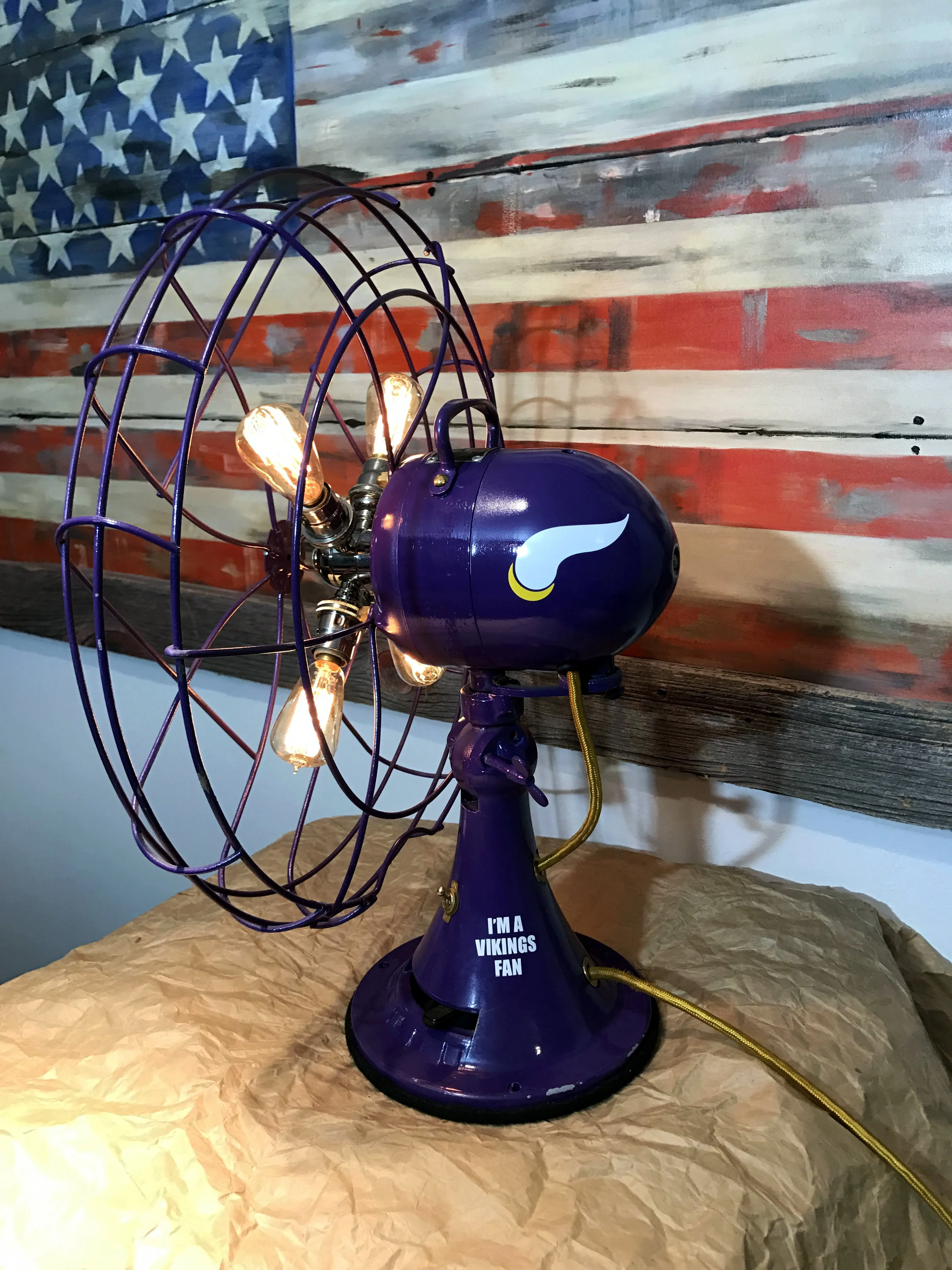 Steampunk Industrial / 1940's Emerson Electric Fan Lamp / Vikings / Lamp #dc23