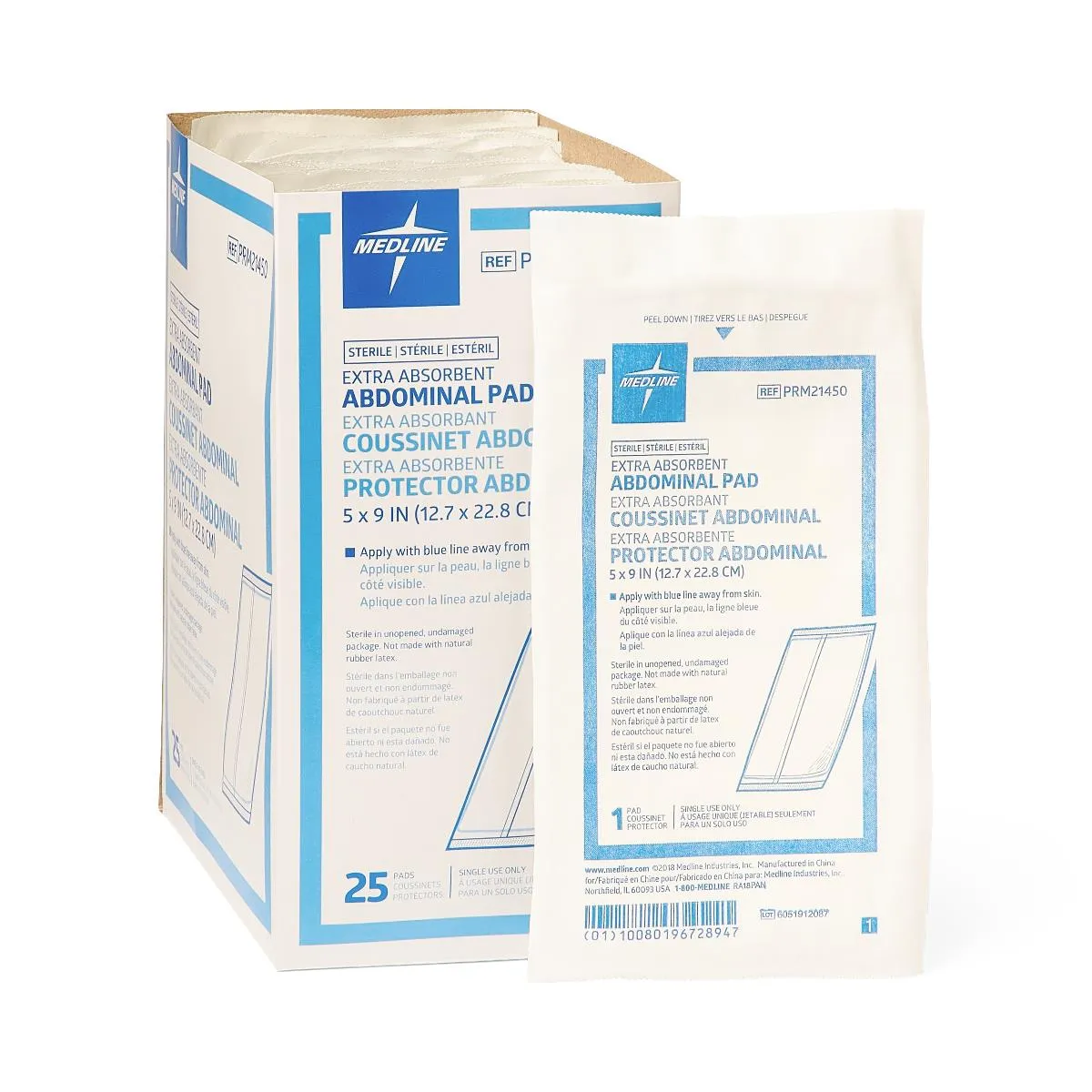 Sterile Abdominal Pad, 5" x 9" (case of 400)