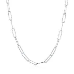 Sterling Silver Minimalist Hammered Texture Women's Necklace