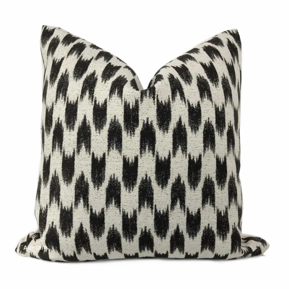 Sumatra Black Cream Ikat Arrows Pillow Cover