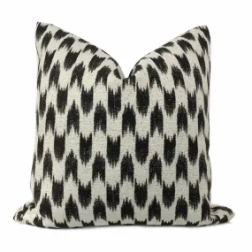 Sumatra Black Cream Ikat Arrows Pillow Cover