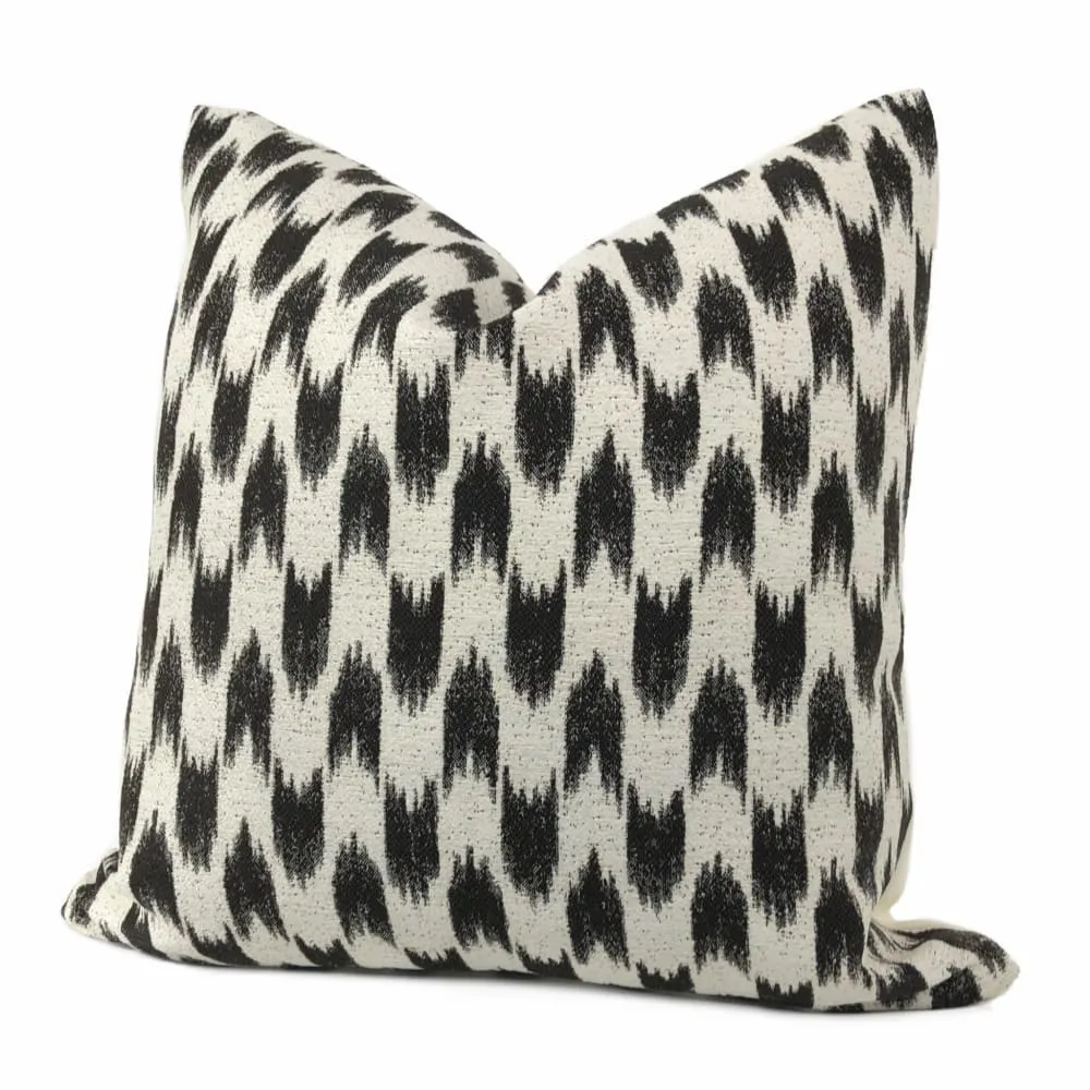 Sumatra Black Cream Ikat Arrows Pillow Cover