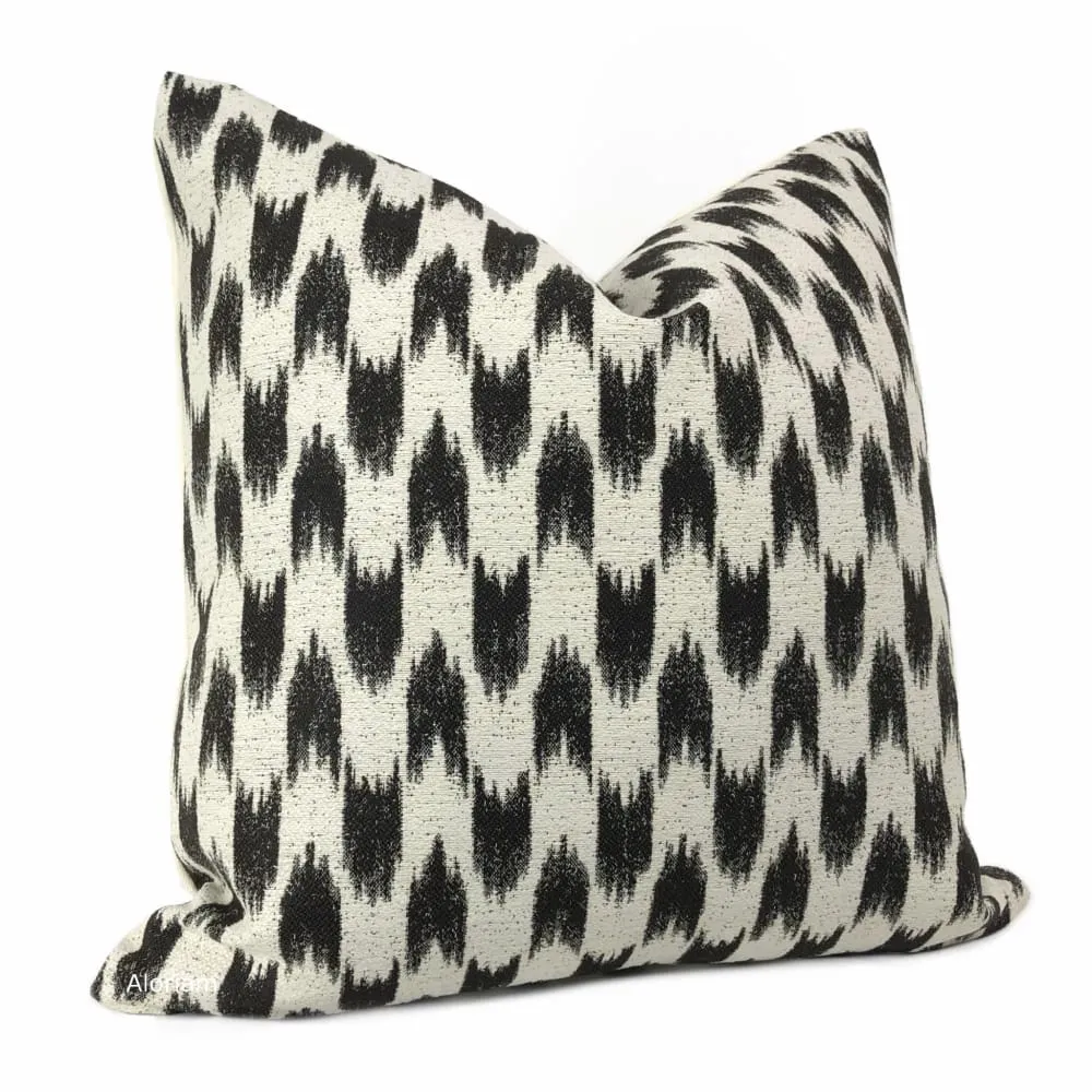 Sumatra Black Cream Ikat Arrows Pillow Cover