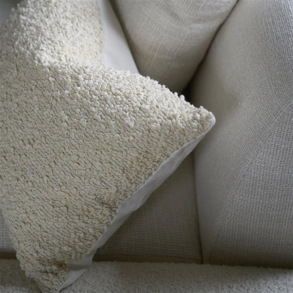 Swaledale Chalk Boucle Throw Pillow by Designers Guild