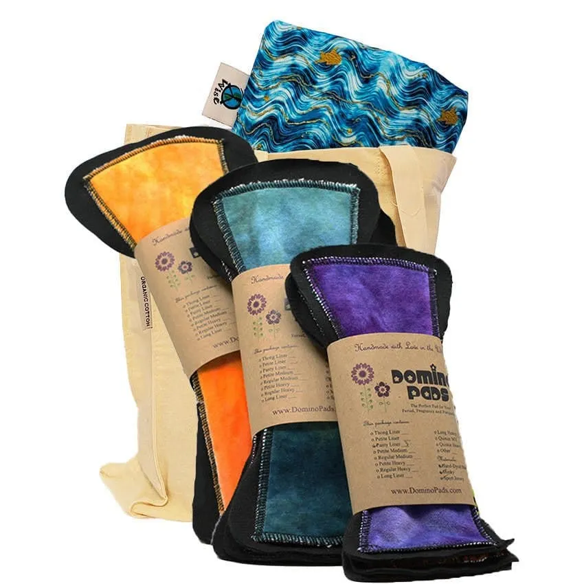 The Whole Stash Regular Domino Pads Gift Set with Reusable Tote and Wetbag