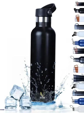 V ACTIVE - Insulated Water Bottle hot Water Flask to Keep - 24 hr hot and Cold Coffee Bottles and Thermos Flask - for Men | Travel Water Bottle & Office Bottle for Office use