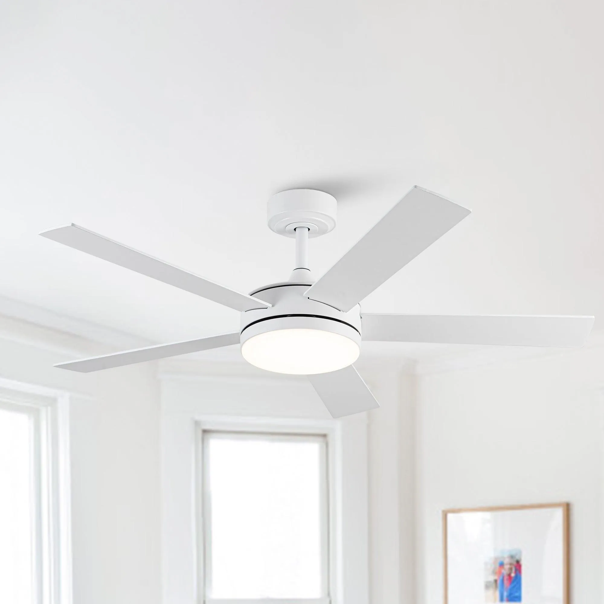 Vaczon 48" 5 Blades Industrial DC Motor Ceiling Fan with LED Lighting and Remote Control