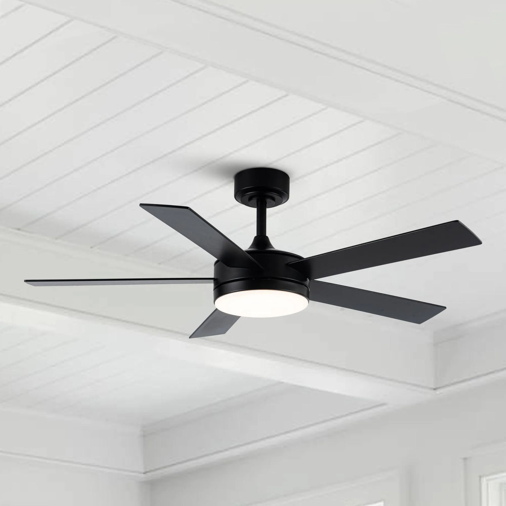 Vaczon 48" 5 Blades Industrial DC Motor Ceiling Fan with LED Lighting and Remote Control