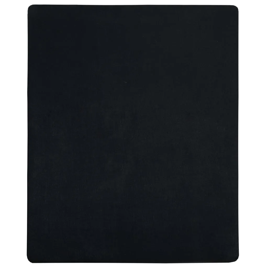 vidaXL Jersey Fitted Sheets 2 pcs Black 160x200 cm Cotton