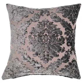 Warm Gray Traditional Damask Throw Pillow Cover 22x22