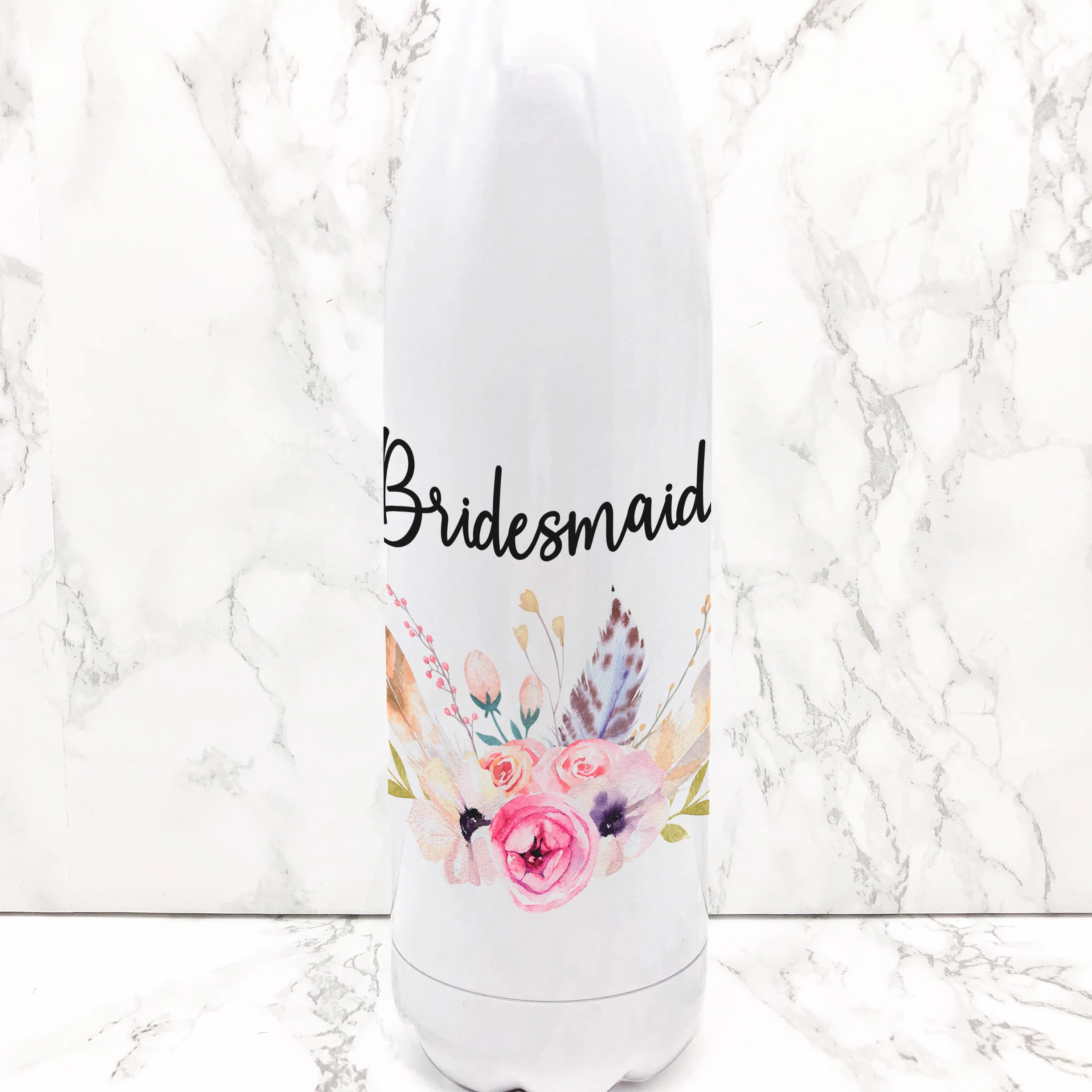 Wedding Role Boho Floral Travel Flask Bride Bridesmaid Maid of Honour