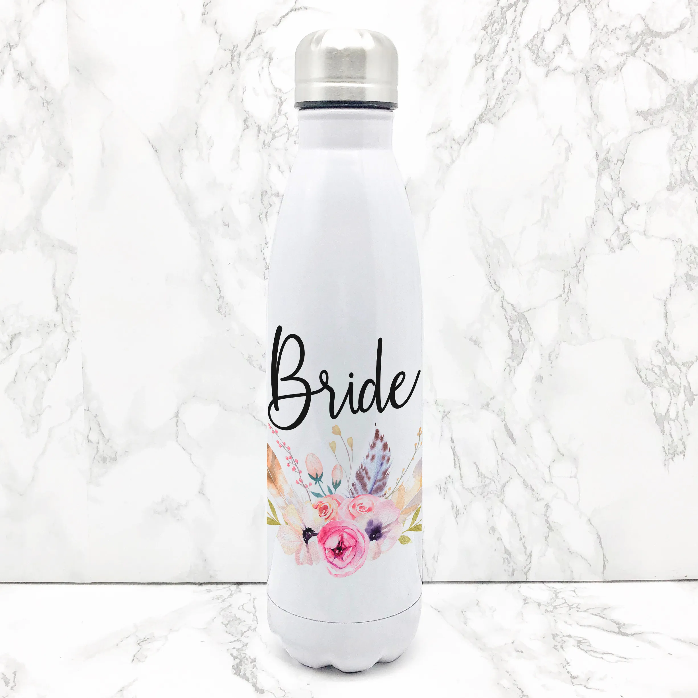 Wedding Role Boho Floral Travel Flask Bride Bridesmaid Maid of Honour