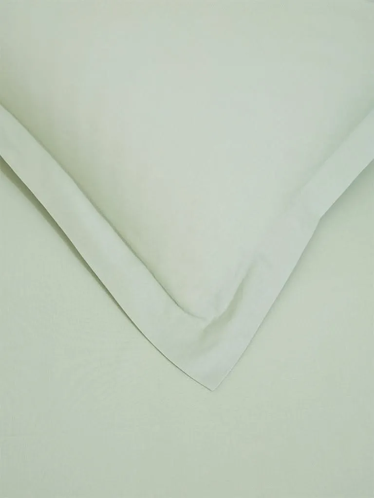 Westside Home Mint Solid Single Bed Fitted Sheet and Pillowcase Set