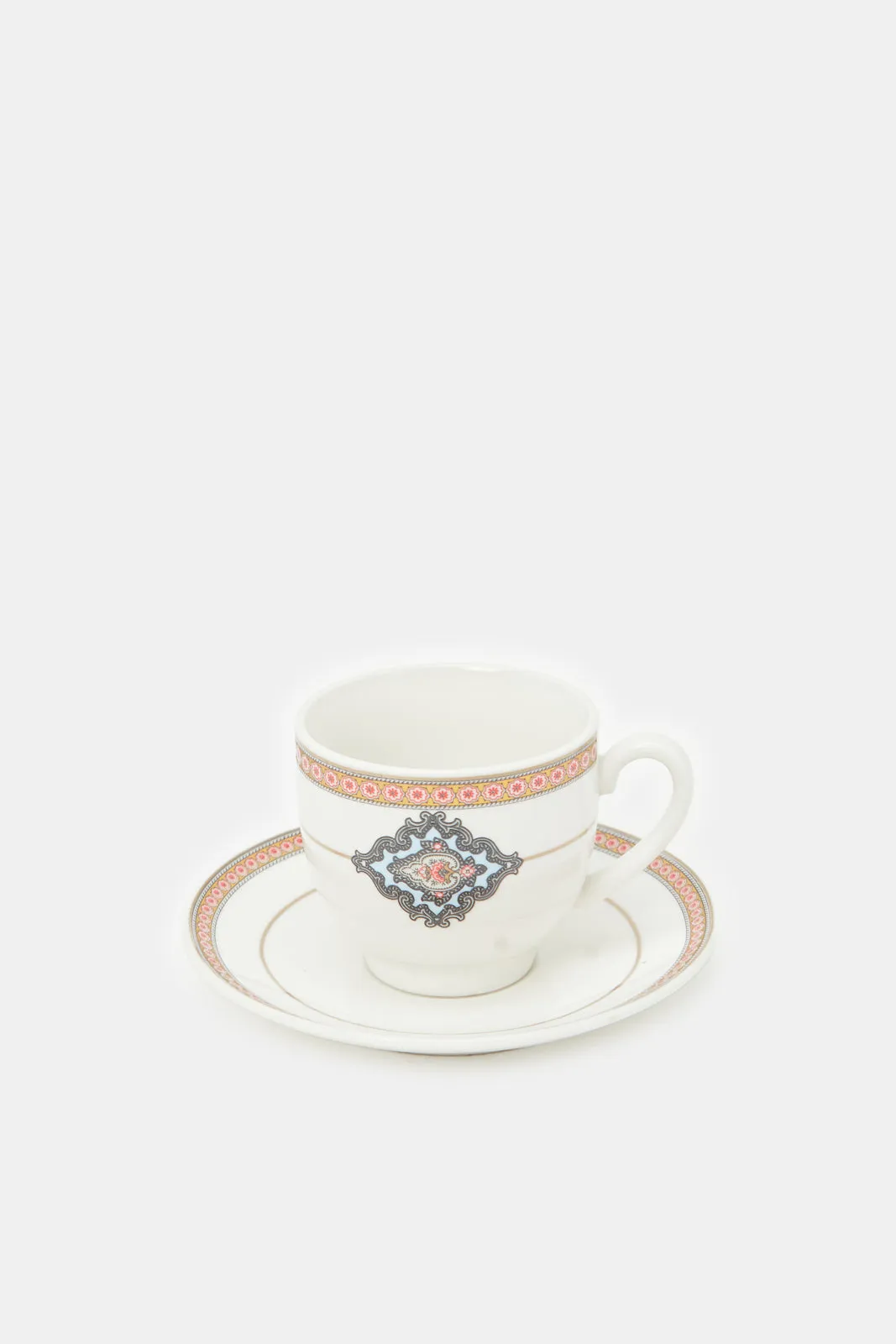 White And Gold Floral Espresso Set (12 Piece)