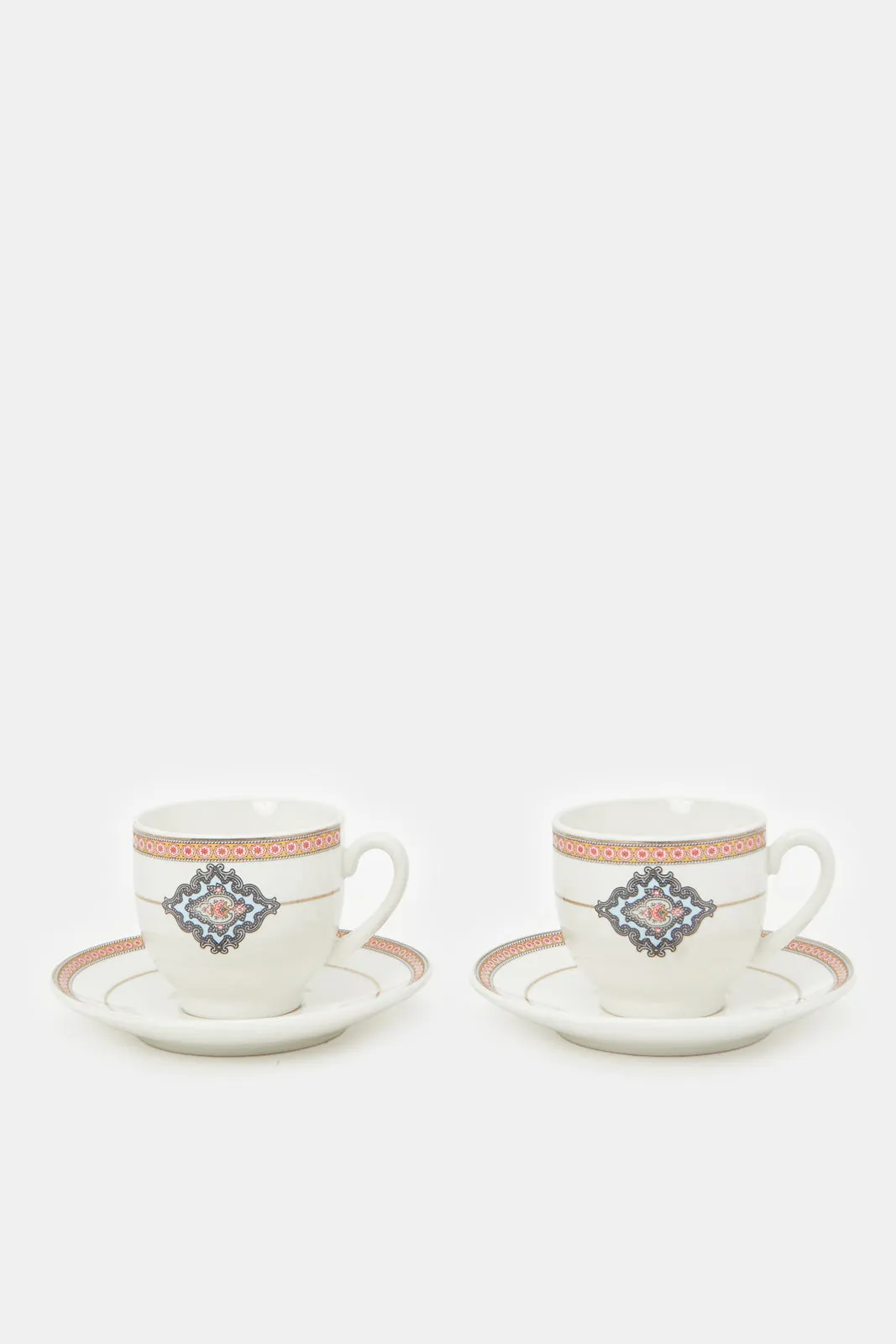 White And Gold Floral Espresso Set (12 Piece)