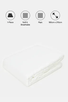 White Cotton Fitted Sheet (King Size)