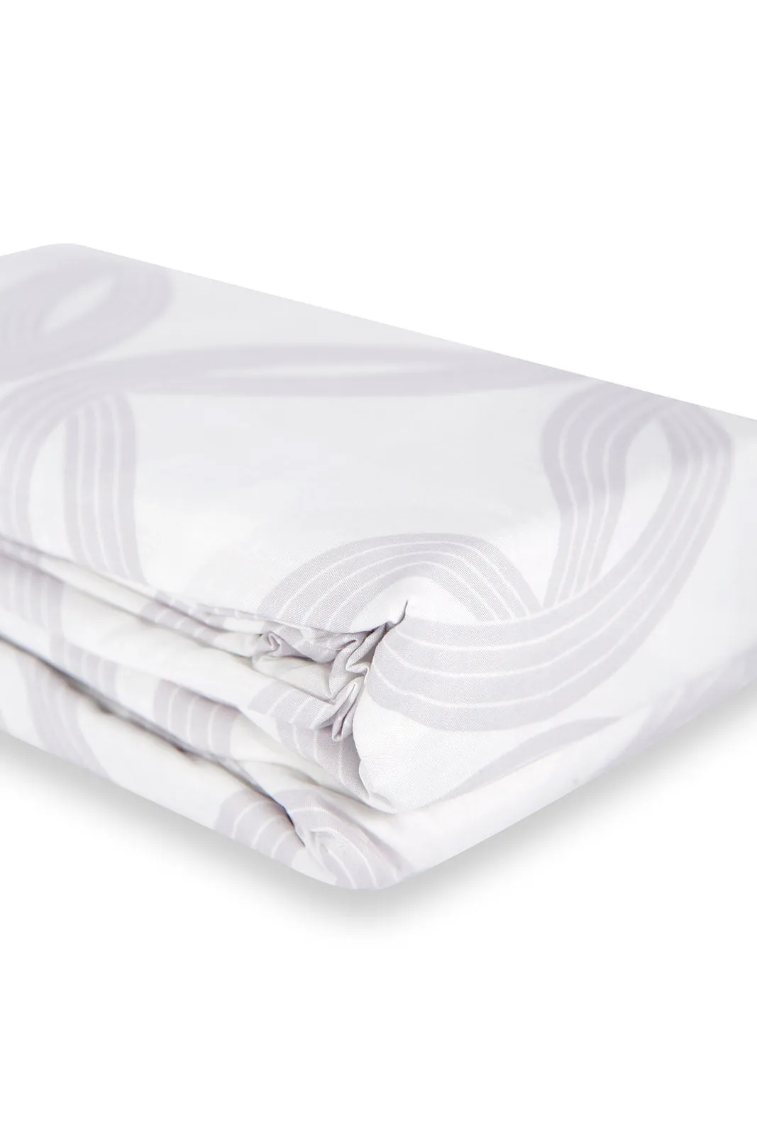 White Geometric Flat Sheet 2 Piece Set (Single Size)