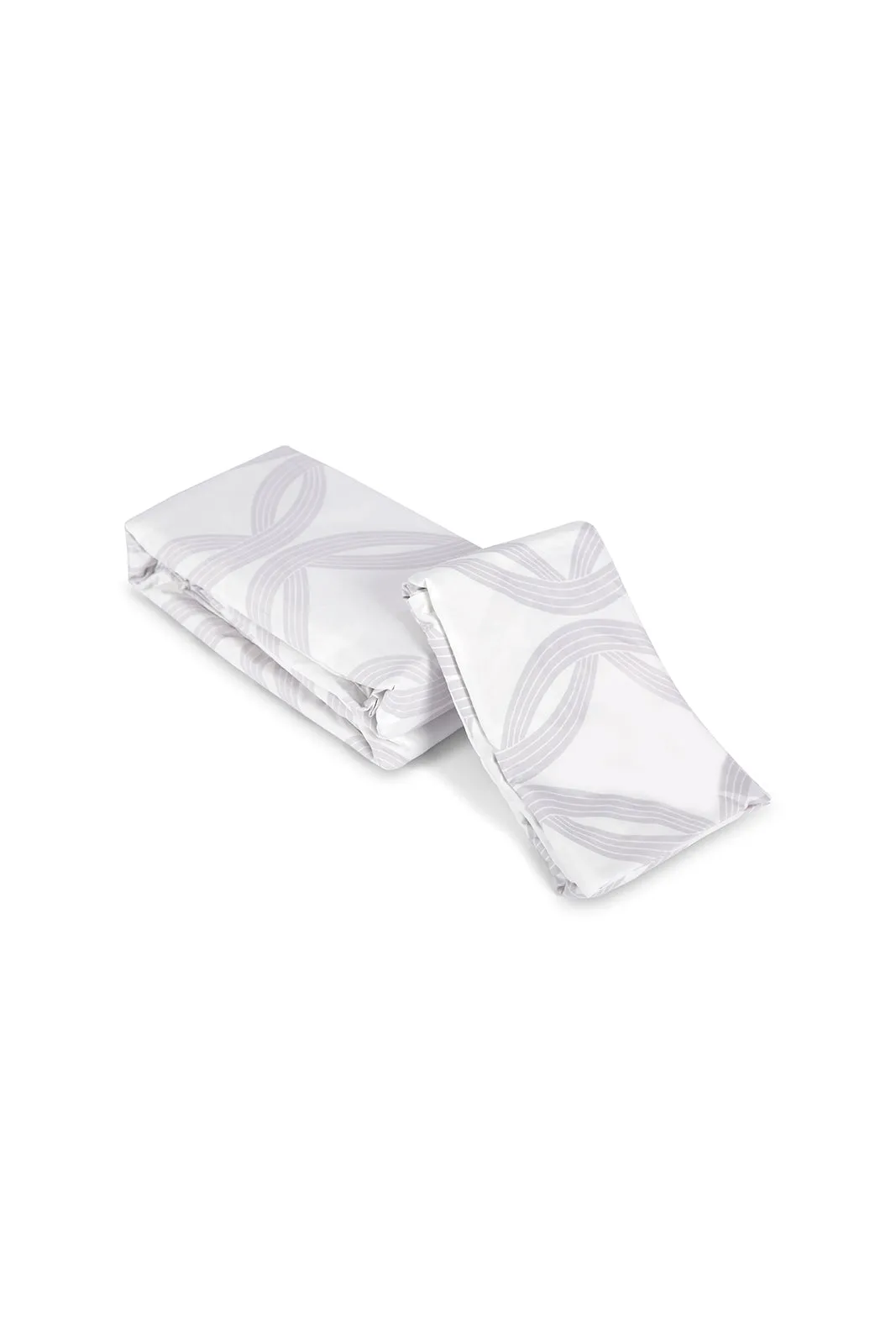 White Geometric Flat Sheet 2 Piece Set (Single Size)