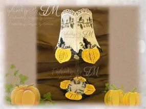 Wine glass shades Pumpkin  coaster/ 4x4 hoop