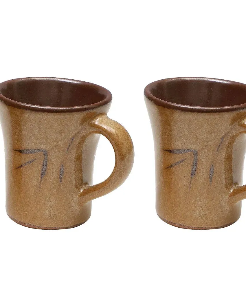 Yellow Moha Ceramic Mugs | Set of 2 | 250 ML