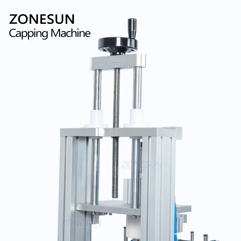 ZONESUN Tabletop Automatic Glass Bottle Cap Cork Press Machine Jar Whisky Plastic Bottle Capping Machine